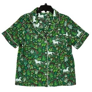Printfresh Unicorn Floral Organic Cotton Pajama Shirt S Whimsical Comfort Boho